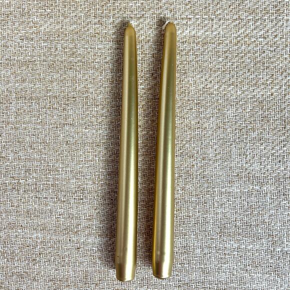 Vintage Pier 1 Gold Taper Candles Set of 2 in Box Metallic Unused - Picture 4 of 5